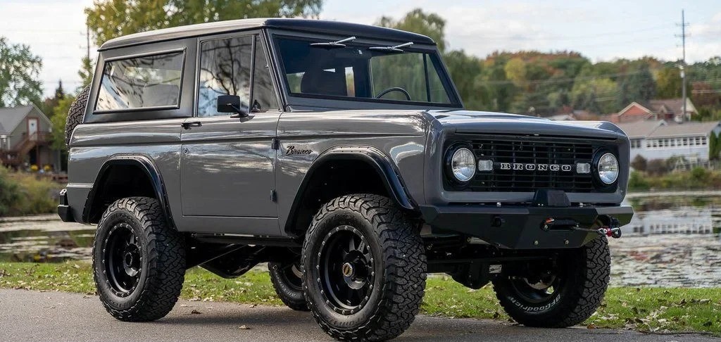 An early Ford Bronco photographed in Oakland County, Michigan